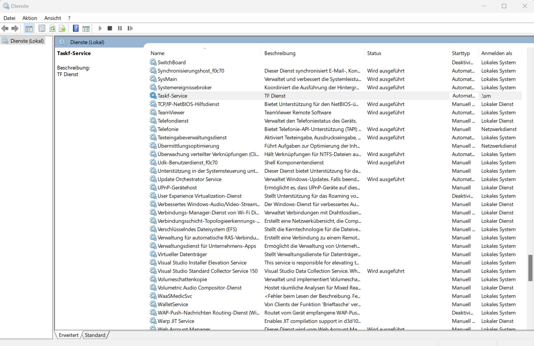 Hintergrund Dienste:
